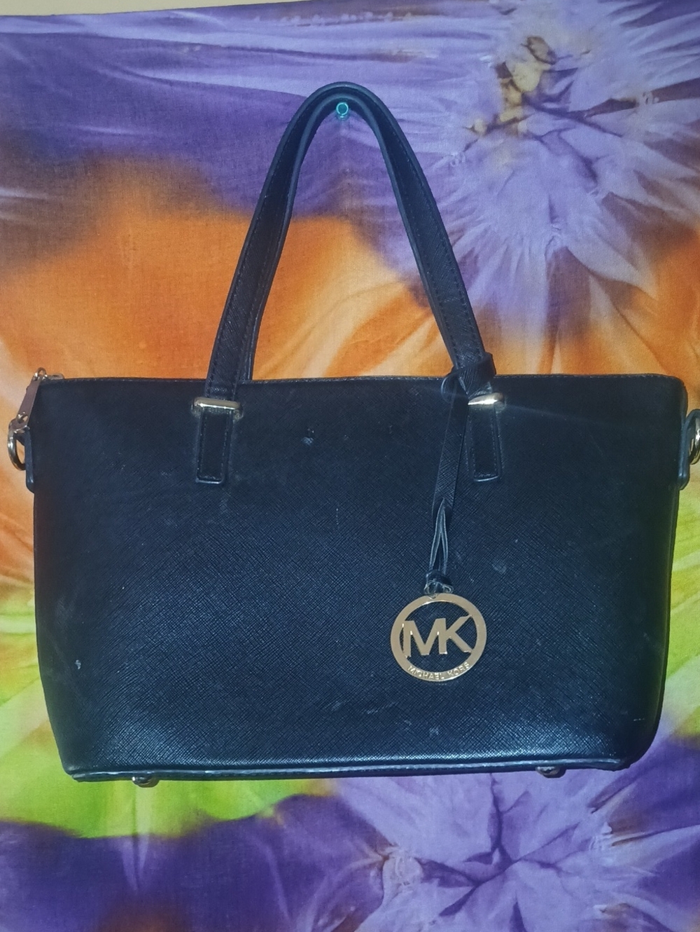 Michael Kors Jet Set Tote with Gold MK Charm Missing Michael Kors Plaque